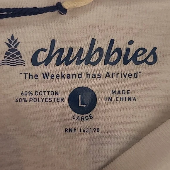 CHUBBIES White Blue The Flamingo Shirt Large Short Sleeve Mens T Shirt‎ NEW - Picture 7 of 8